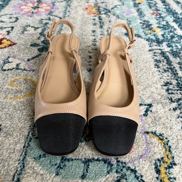 Grace Shoes - Just Fab Gracie Beige and Black Women's Slingback Shoes